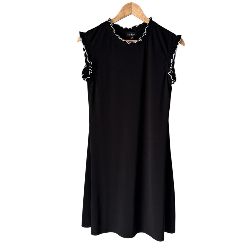 Nicole Miller Black Mini Dress with White Trim